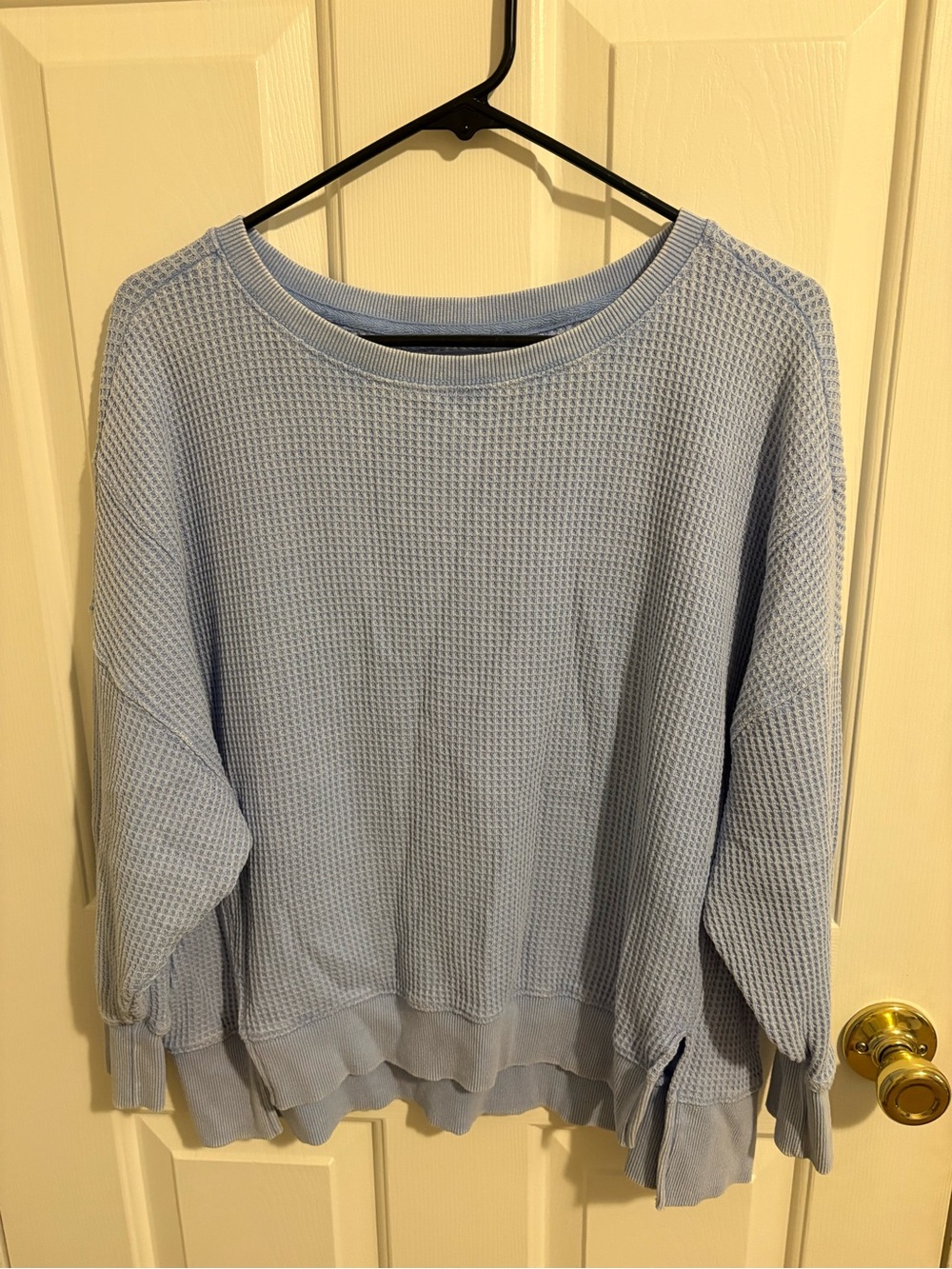 Blue Waffle Sweater